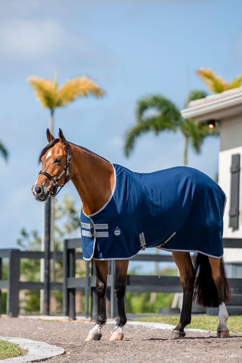 Amigo Stable Sheet Navy/Titanium Grey & Silver