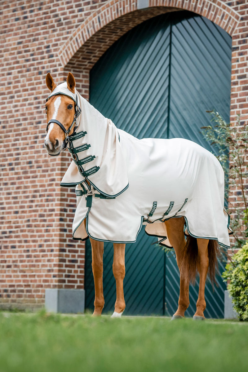 Rambo Hoody Chalk/Hunter Green & Silver