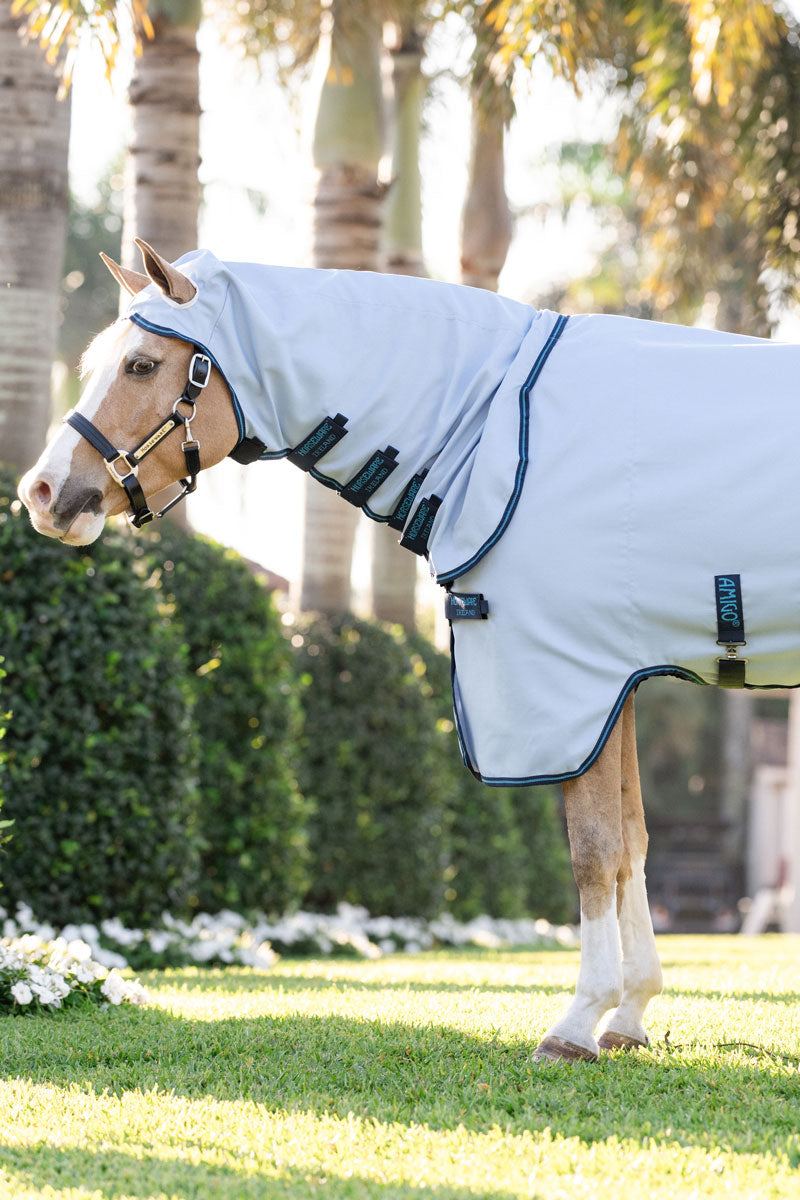 Amigo Ripstop Pony Hoody Azure Blue/Navy & Electric Blue