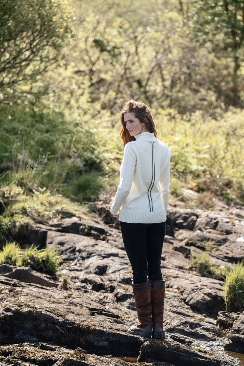 Dubarry Markham Zip Neck Sweater Chalk