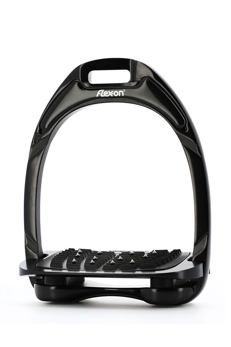 Flex-On Aluminium Stirrups Inclined Ultra-Grip Black Frame with Black Elastomers 