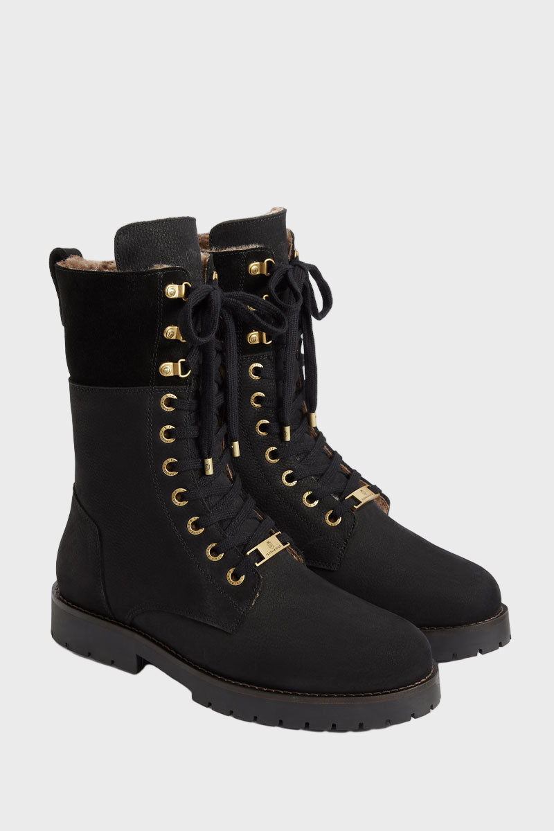 Fairfax & Favor Shearling Lined Anglesey Boot Black Nubuck