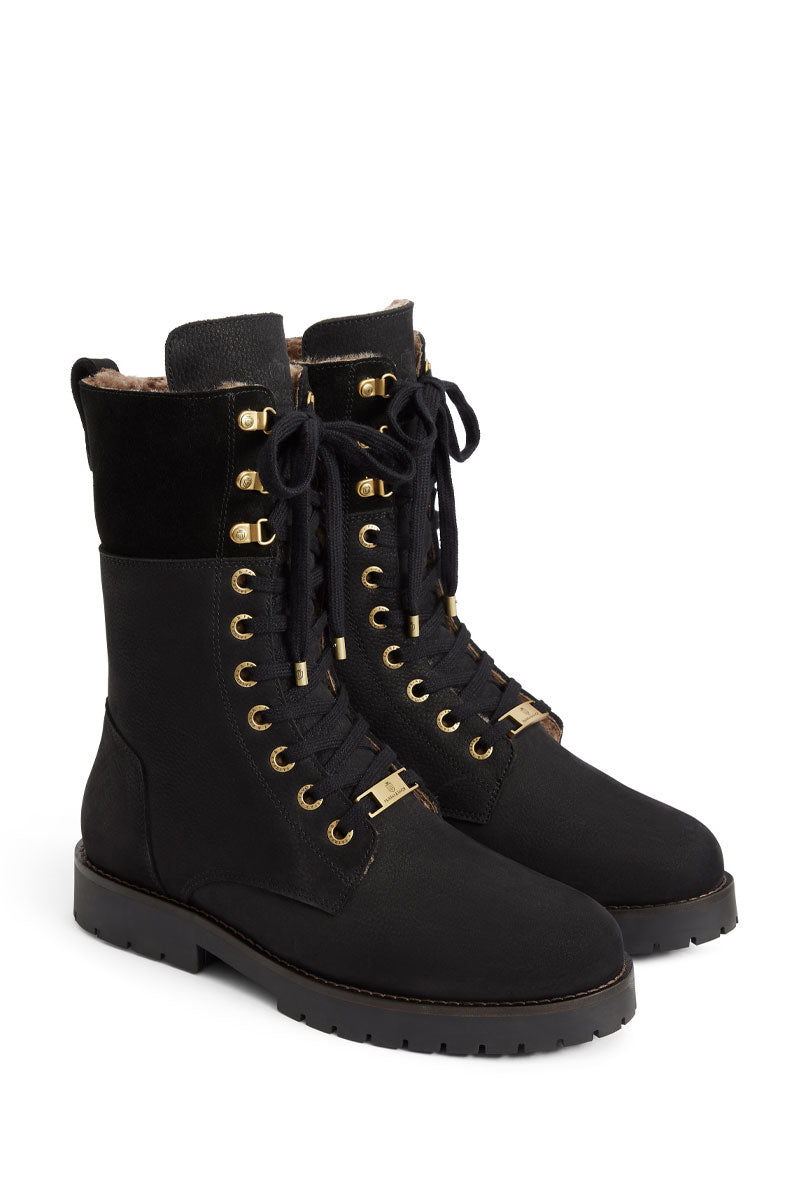 Fairfax & Favor Shearling Lined Anglesey Boot Black Nubuck