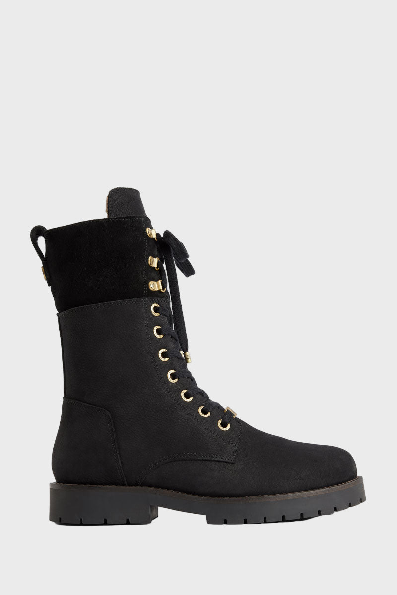 Fairfax & Favor Shearling Lined Anglesey Boot Black Nubuck