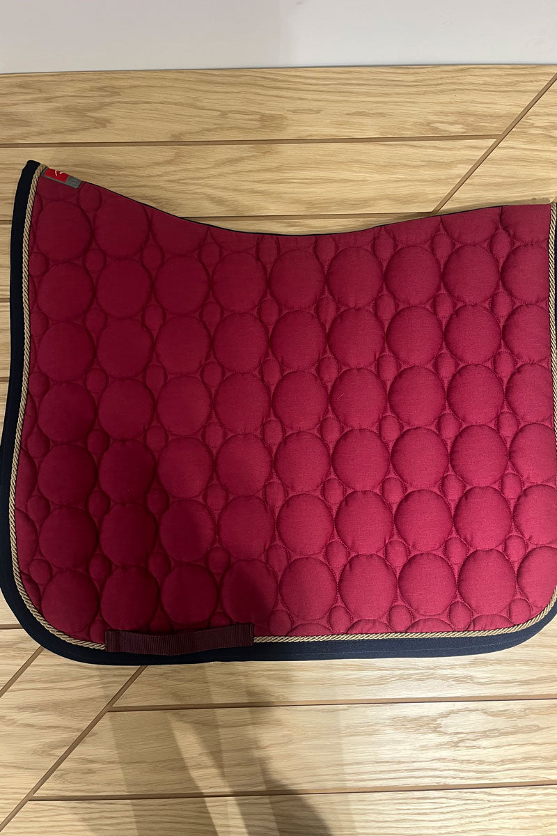 Animo Wagon Saddle Pad Bordeaux with Dark Blue/Dark Beige Piping