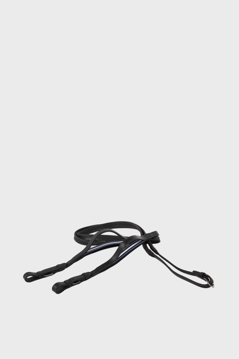 Antares Precision Rubber Reins with Elastic Black