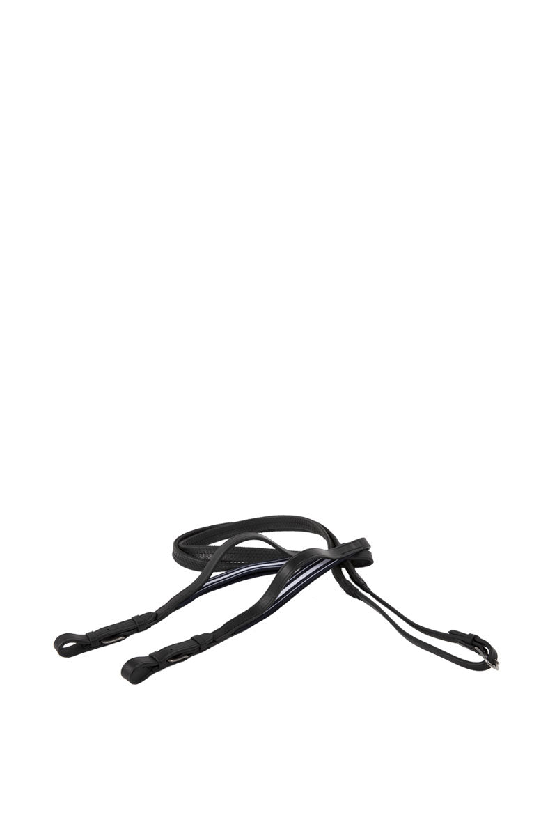 Antares Precision Rubber Reins with Elastic Black