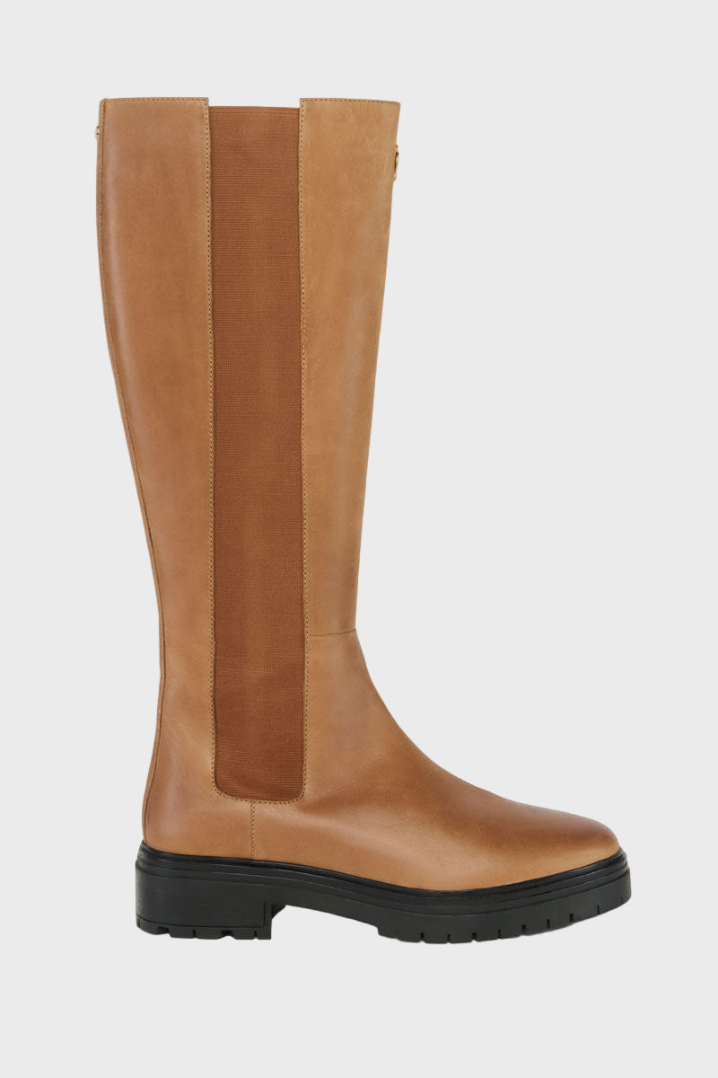 Holland Cooper Astoria Knee Boot Vintage Tan Leather