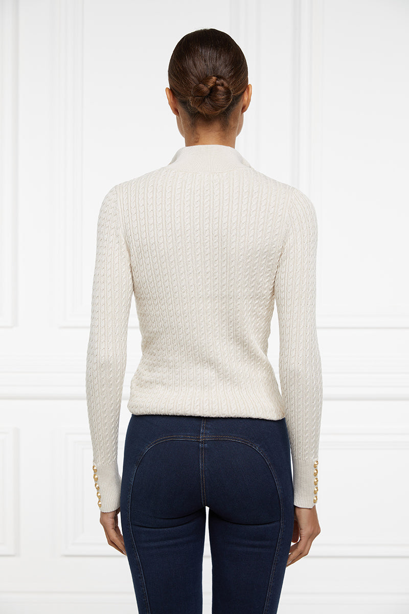 Holland Cooper Ava half Zip Knit Almond