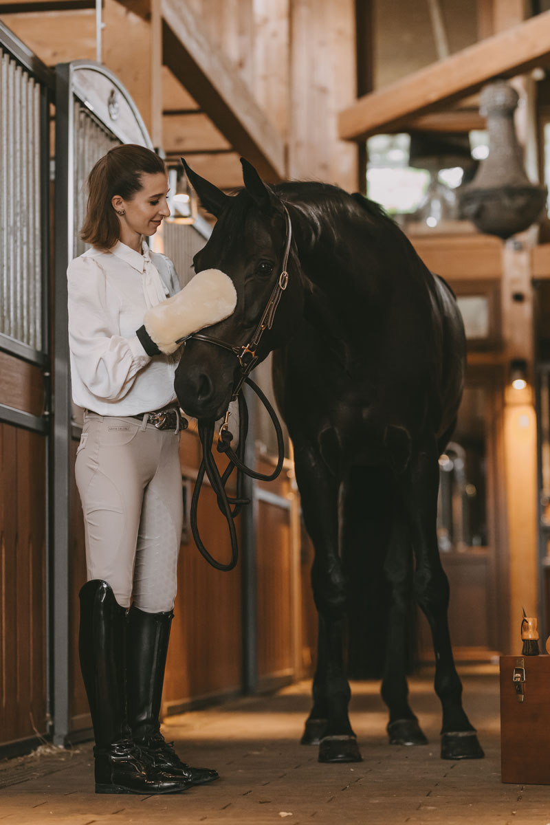 Grooming Deluxe Sheepskin Grooming Mitt Natural 