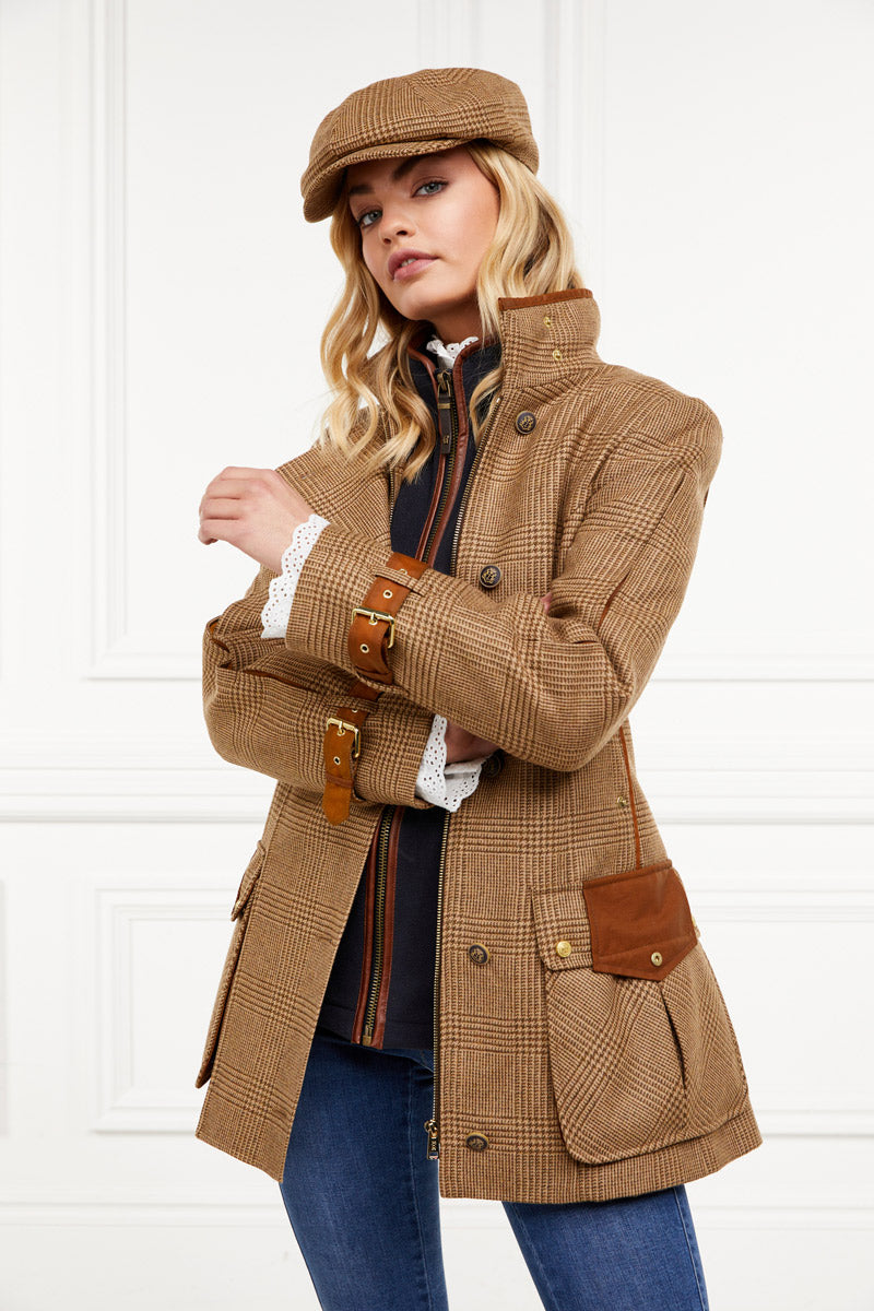 Holland Cooper Balmoral Tweed Field Coat Tawny