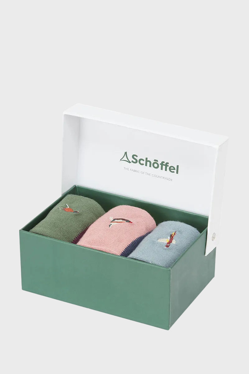 Schoffel Bamboo Sock (Pack of 3) Loden Green Pheasant Mix