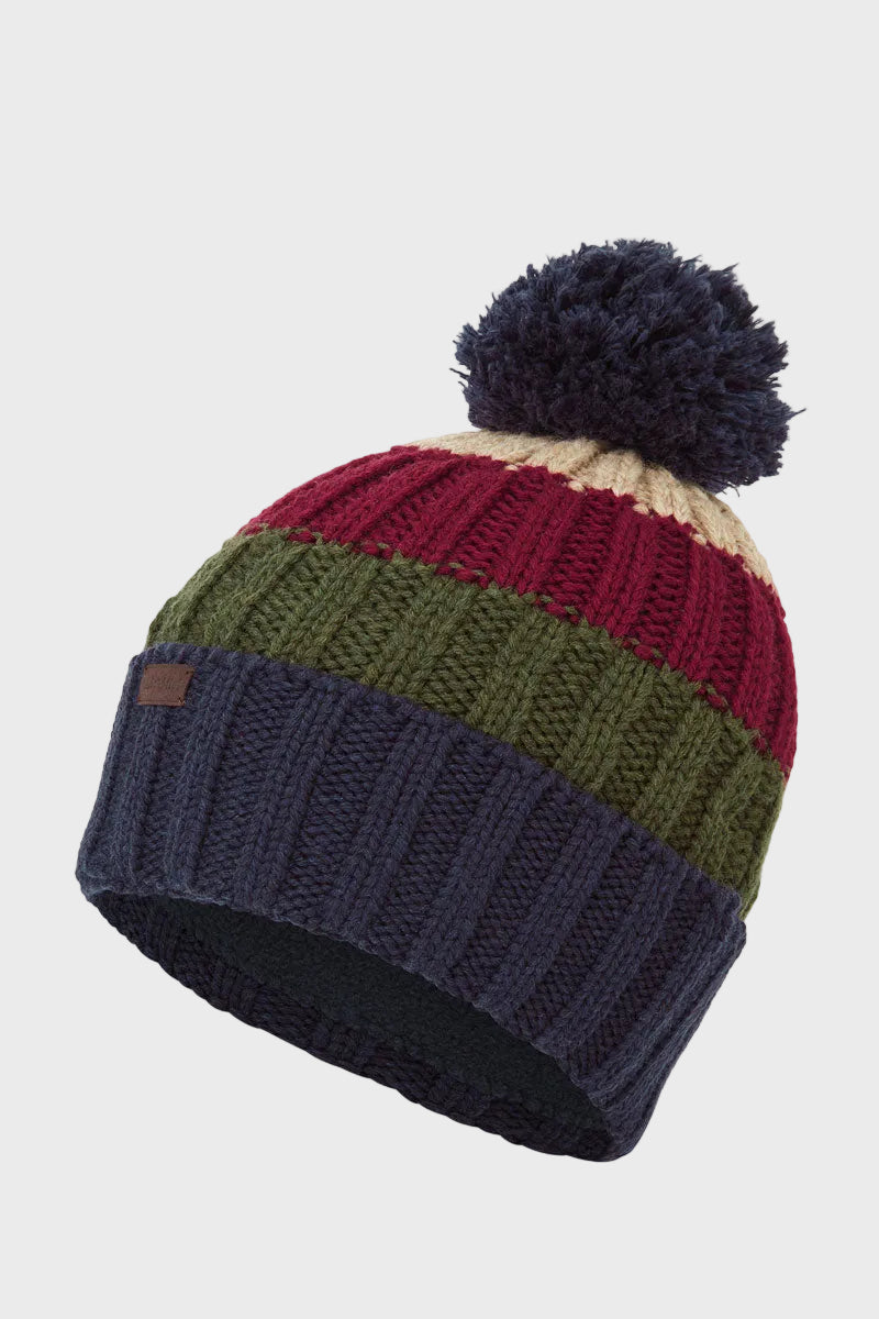 Schoffel Millford Bobble Hat Navy/Dark Khaki Green