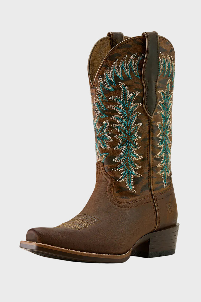 Ariat Beaumont K Toe Western Boot Sassy Brown/Gilded Tiger Print