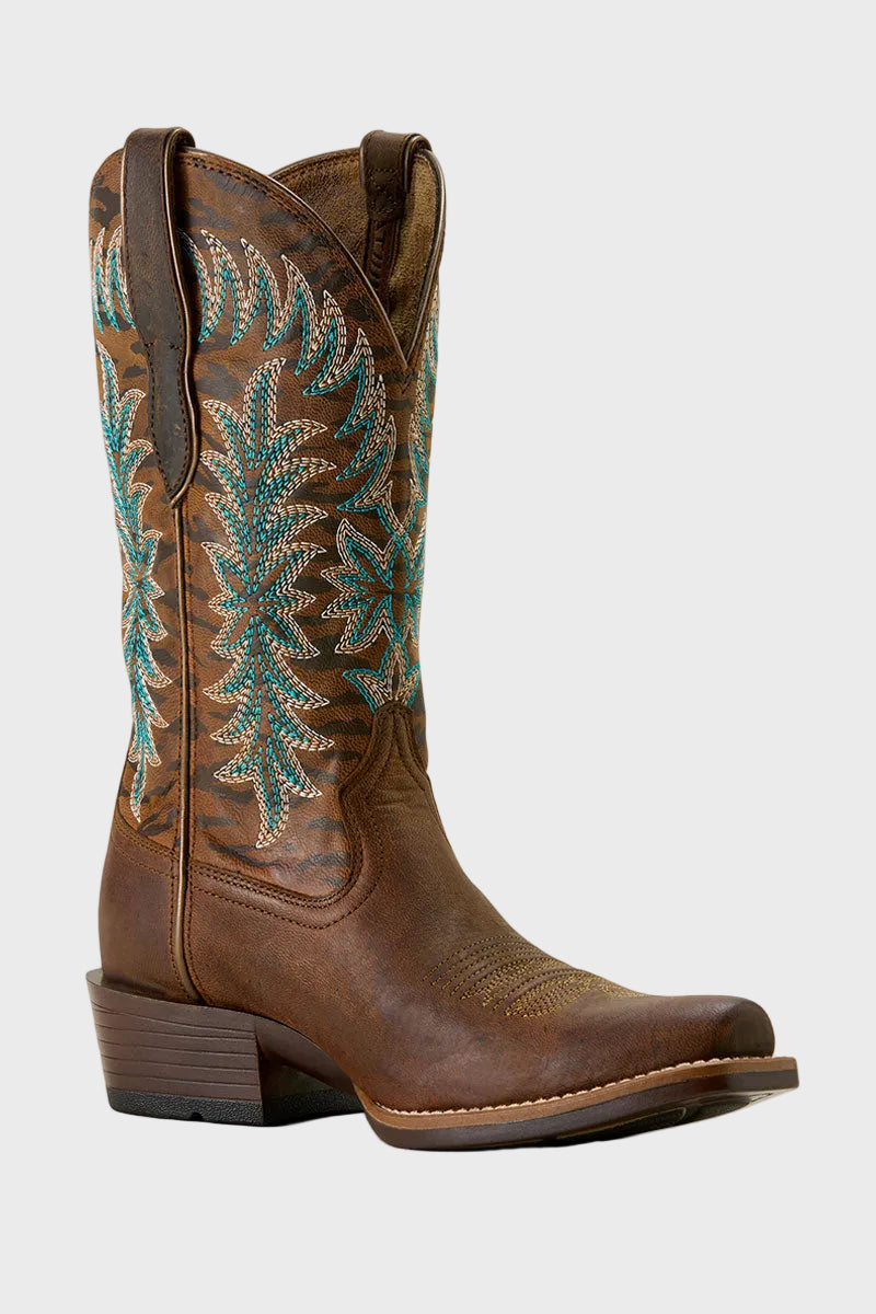 Ariat Beaumont K Toe Western Boot Sassy Brown/Gilded Tiger Print