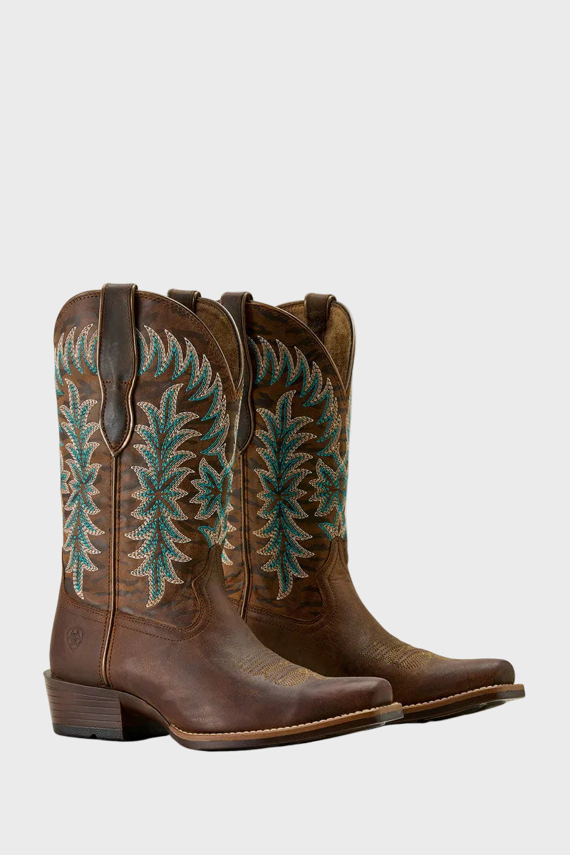 Ariat Beaumont K Toe Western Boot Sassy Brown/Gilded Tiger Print