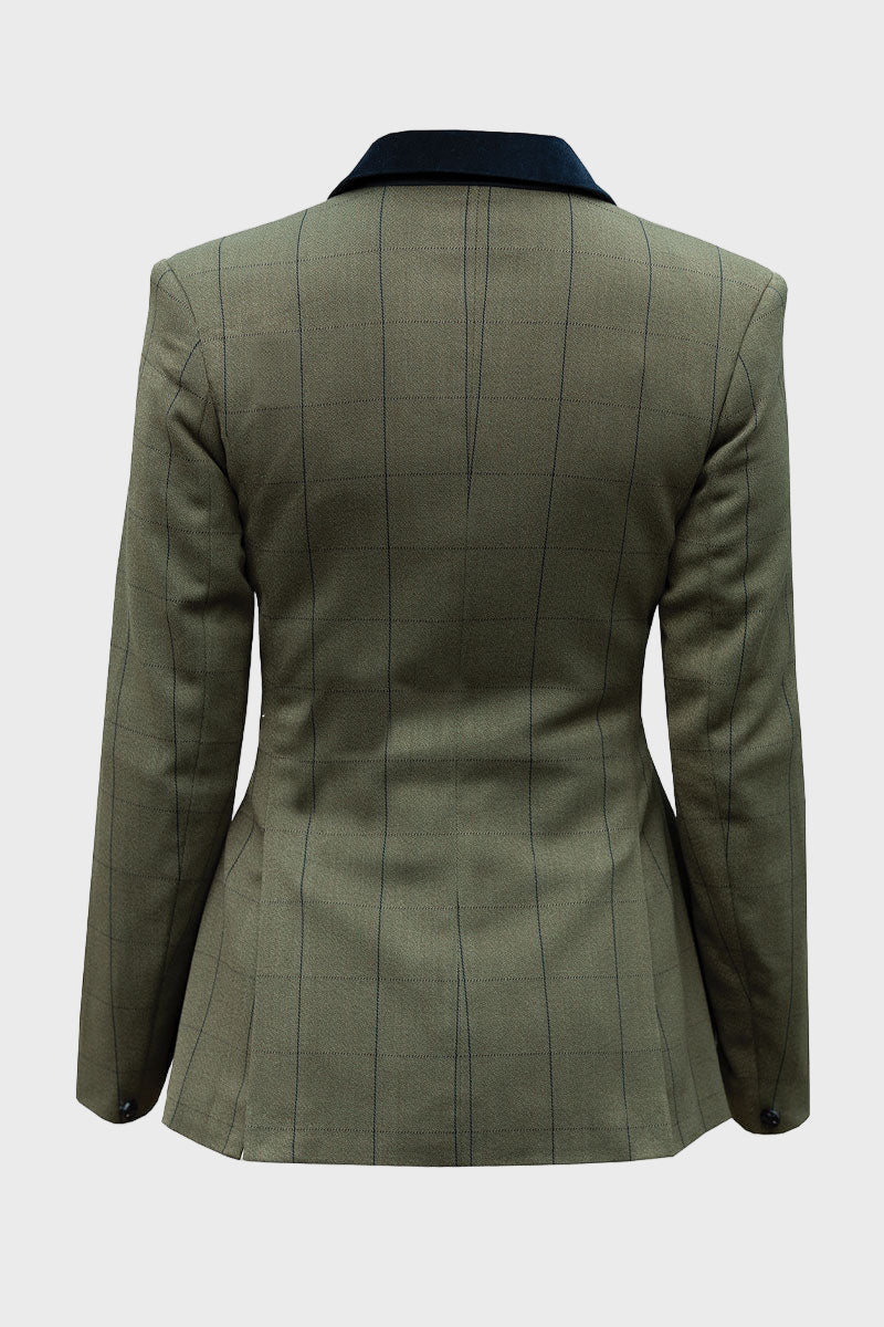 Equetech Bellingham Deluxe Stretch Tweed Riding Jacket Bellingham Green 