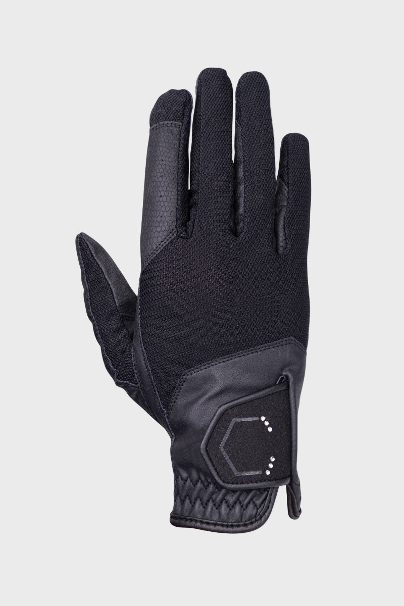 Coldstream Next Generation Blakelaw Diamante Riding Gloves Black/Silver