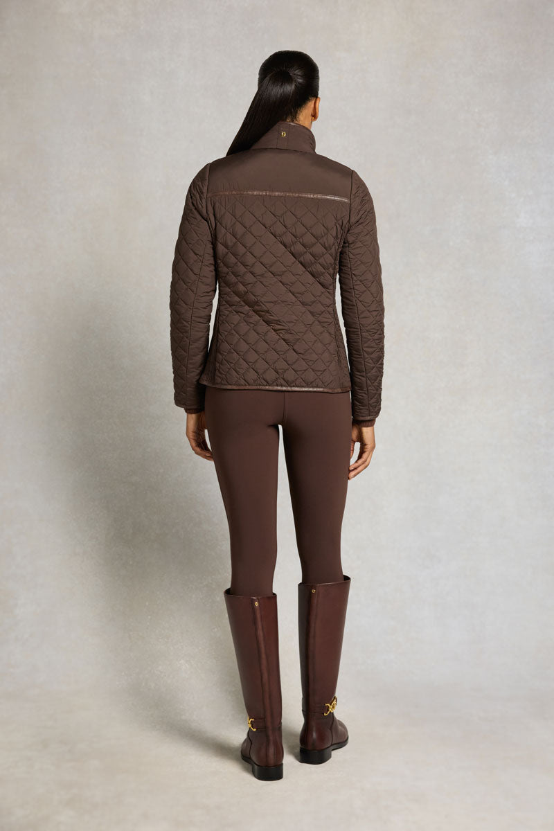 Holland Cooper Boughton Diamond Quilt Jacket Walnut