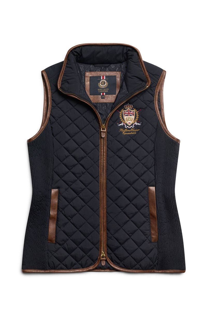 Holland Cooper Boughton Diamond Quilt Gilet Ink Navy 
