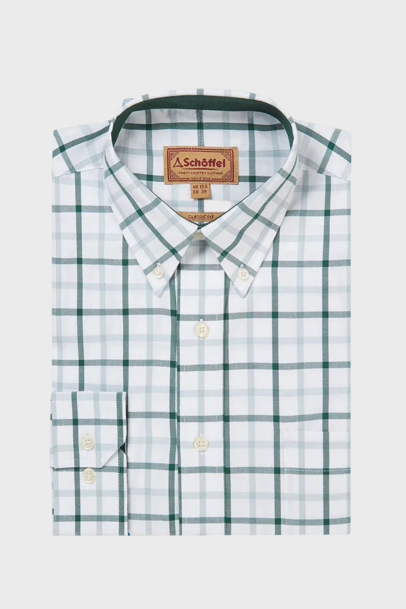 Schoffel Men's Brancaster Classic Shirt Deep Pine Check