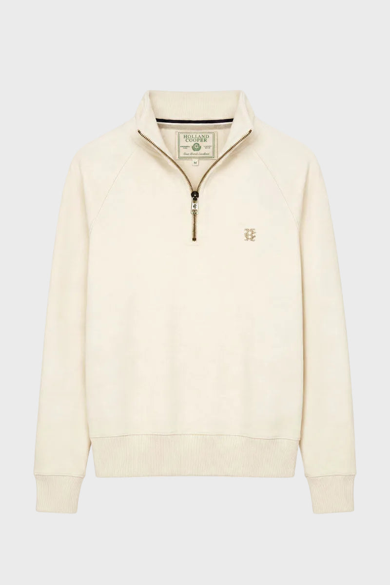 Holland Cooper Burford Quarter Zip Neck Sweat Ecru