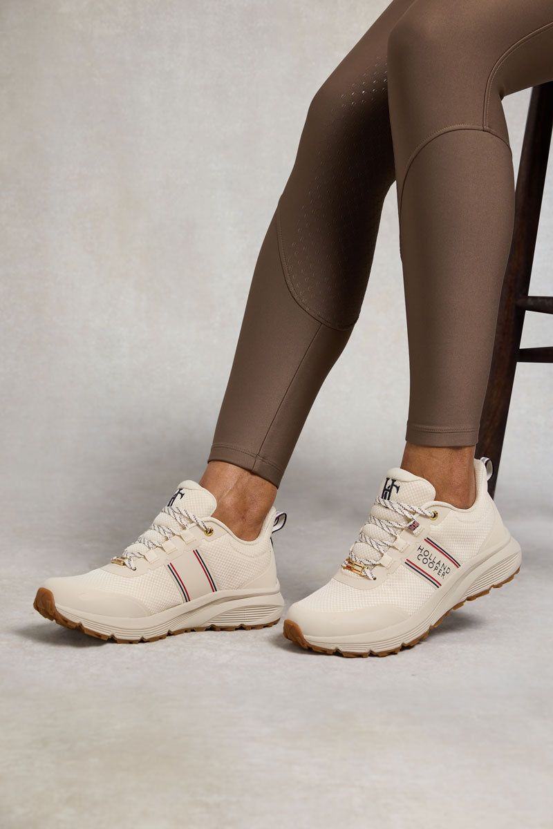 Holland Cooper Burghley Waterproof Trainer Ecru 