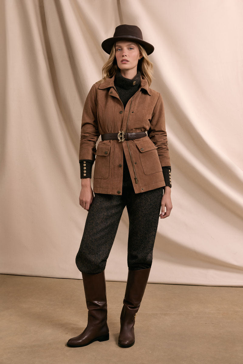 Holland Cooper Country Suede Jacket Cognac 