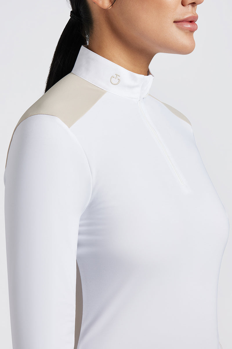 Cavalleria Toscana Jersey Fleece Show Shirt White/Beige