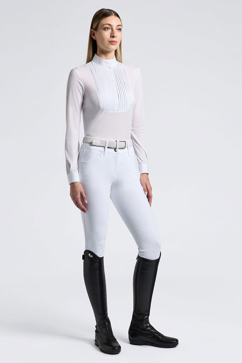 Cavalleria Toscana Pleated Bib Jersey Show Shirt White