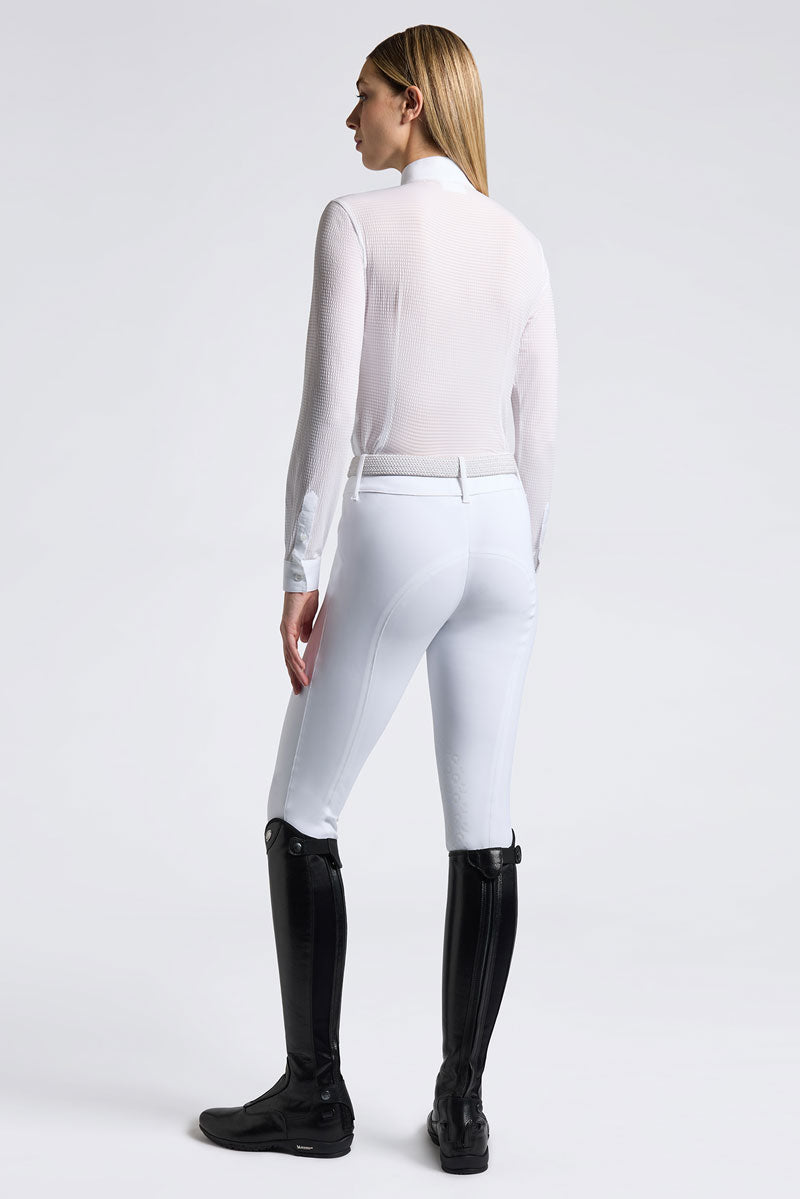 Cavalleria Toscana Pleated Bib Jersey Show Shirt White