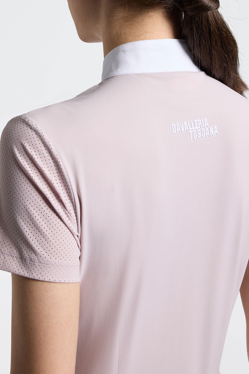 Cavalleria Toscana Perforated Show Shirt Violet Ice