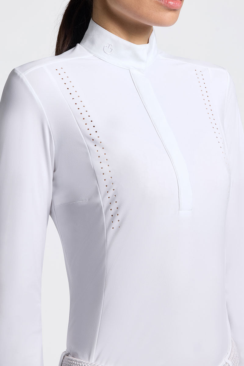 Cavalleria Toscana Perforated Show Shirt White