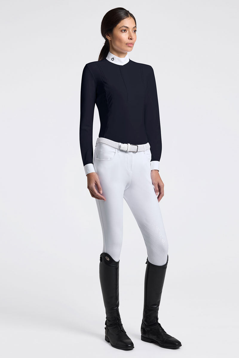 Cavalleria Toscana Perforated Show Shirt Navy