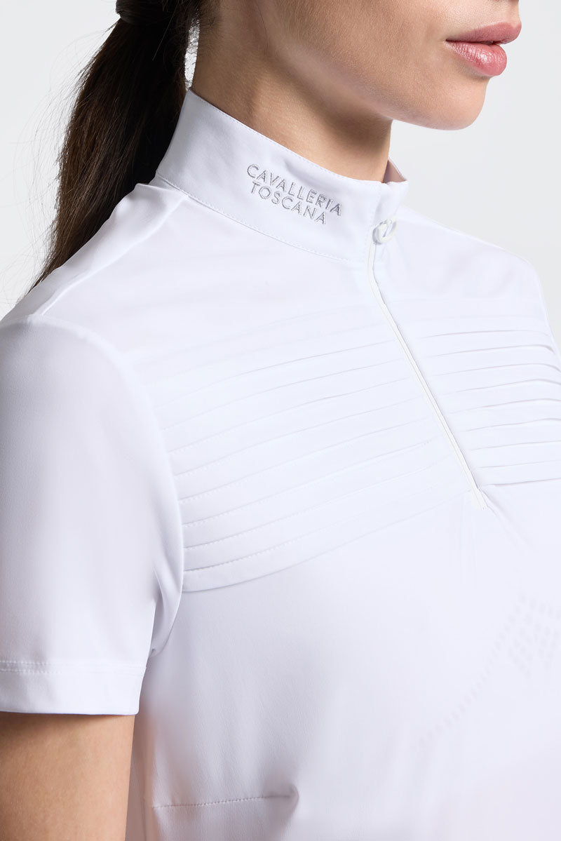 Cavalleria Toscana S/S Pleated Insert Show Shirt White