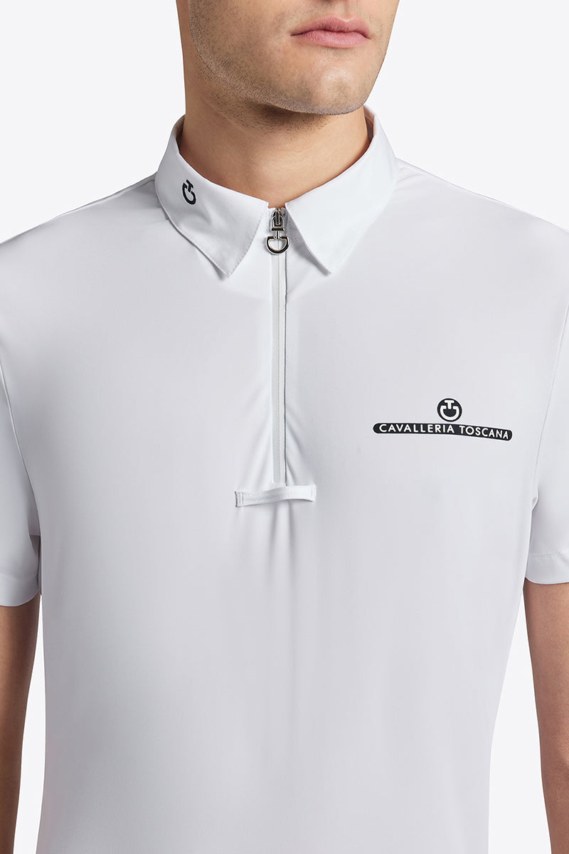 Cavalleria Toscana Jersey Zip Show Shirt White