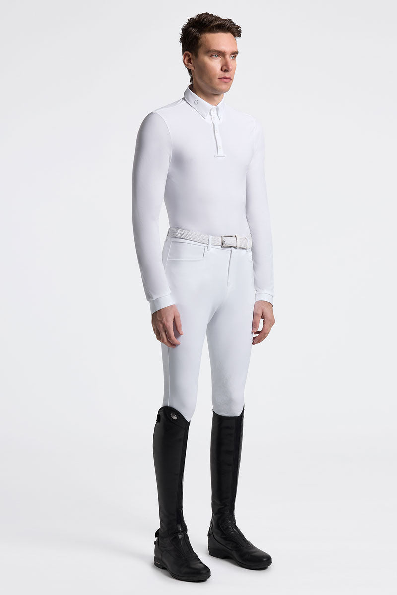 Cavalleria Toscana Men's Jersey Show Shirt White