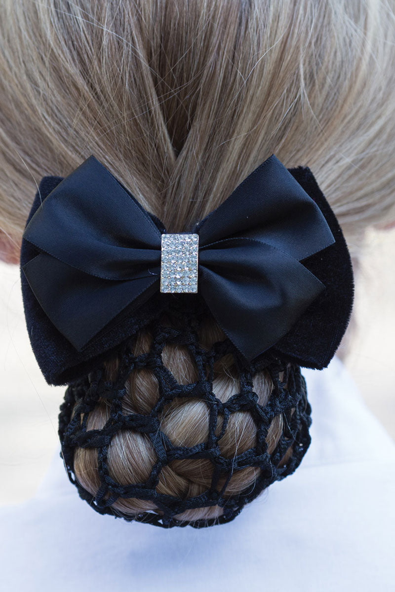 Equetech Dressage Crystal Bow & Net Black