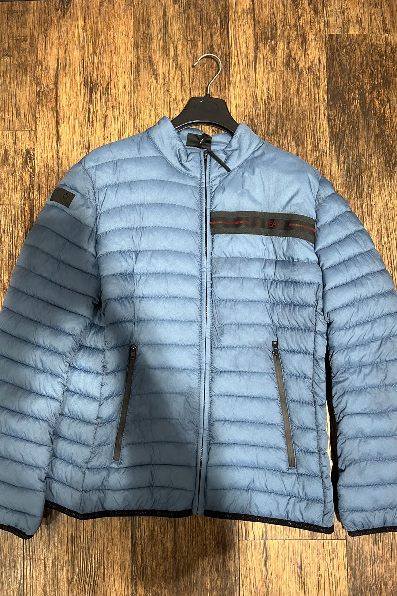 Cavalleria Toscana Team Red Stripe Quilted Jacket Cotton Blue