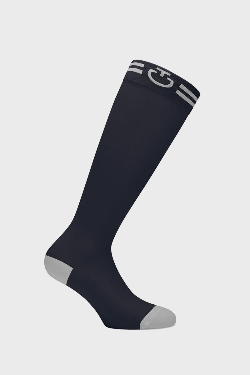 Cavalleria Toscana Jaquard Logo Sock Navy