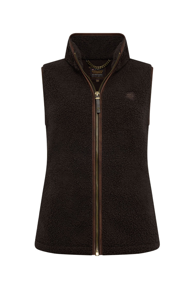 Holland Cooper Country Fleece Gilet Chocolate Borg 
