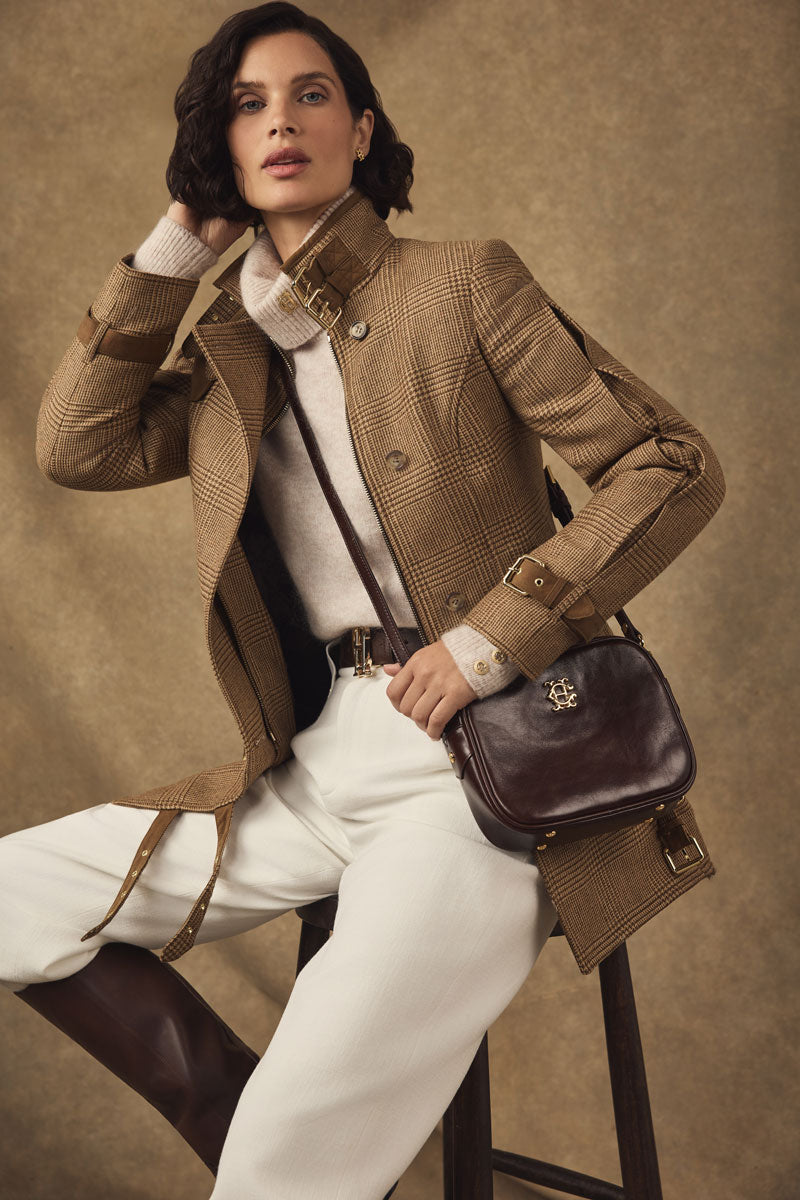 Holland Cooper Country Camera Bag Chestnut Leather 