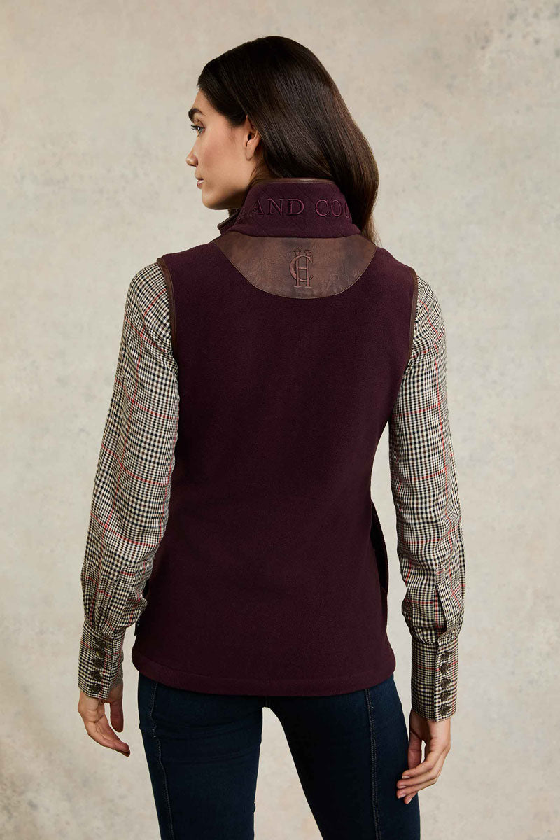 Holland Cooper Country Fleece Gilet Mulberry