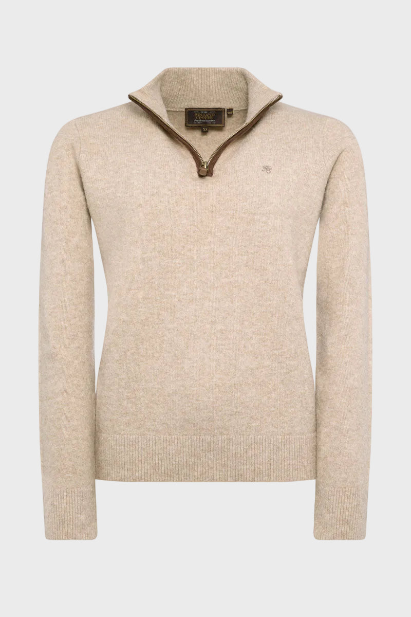 Holland Cooper Country Quarter Zip Knit Oatmeal