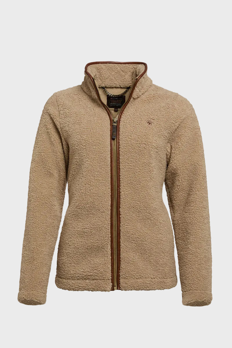 Holland Cooper Country Fleece Jacket Natural Borg