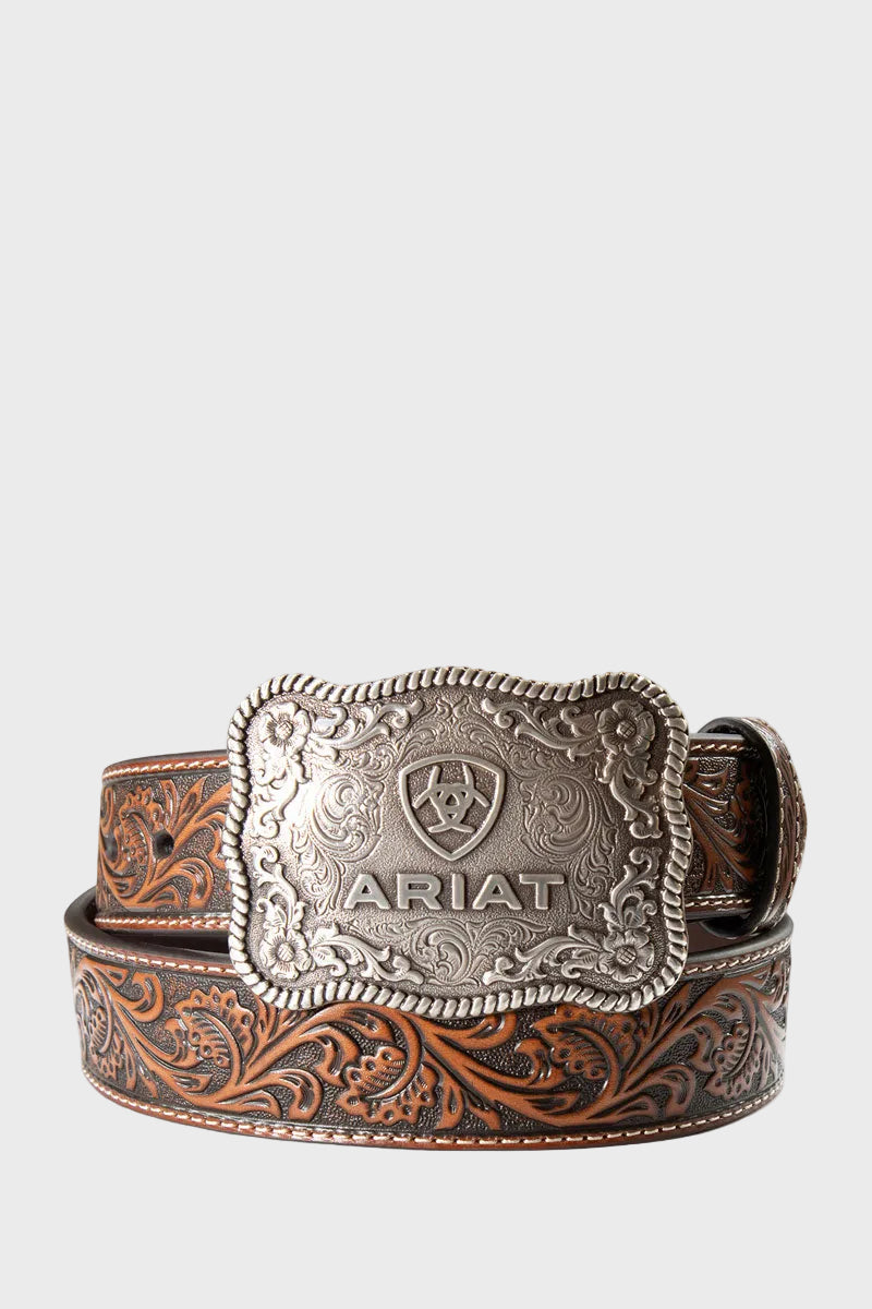 Ariat Men's Leather Cow Buckle Belt Brown