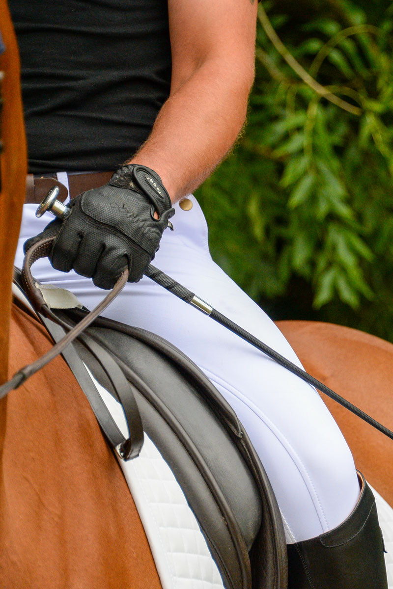 Country Direct Rubber Thread Metal Cap Dressage Whip Black