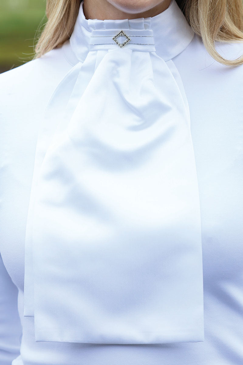 Equetech Diamante Diamond Deluxe Ready Tied Stock White