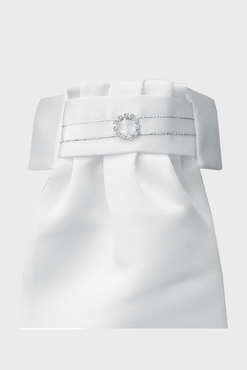 Equetech Diamante Circle Deluxe Ready-Tied Stock White