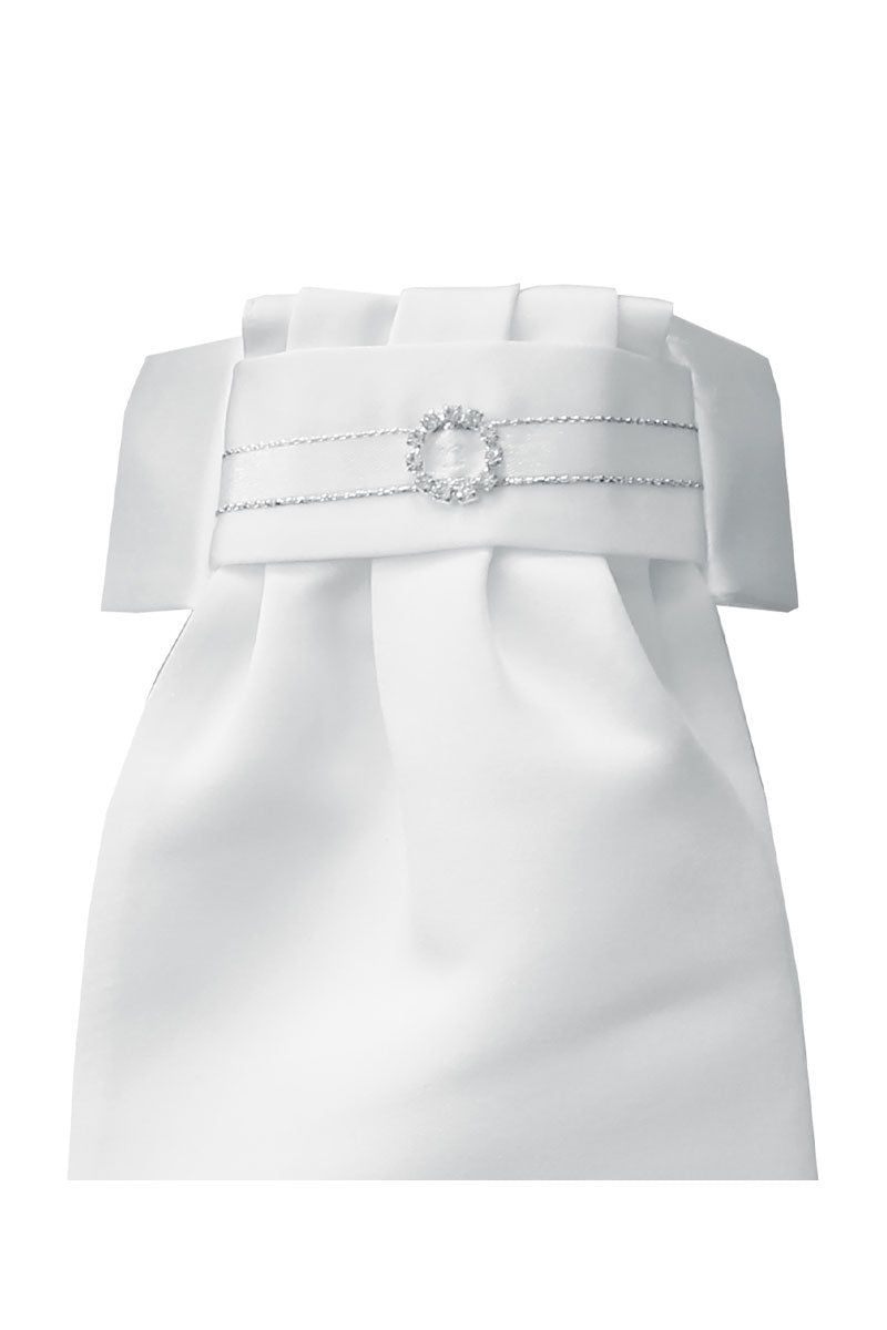 Equetech Diamante Circle Deluxe Ready-Tied Stock White